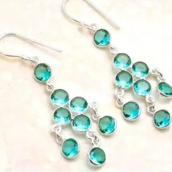 Apatite Handmade Drop Dangle Earrings - Picture 1 of 2